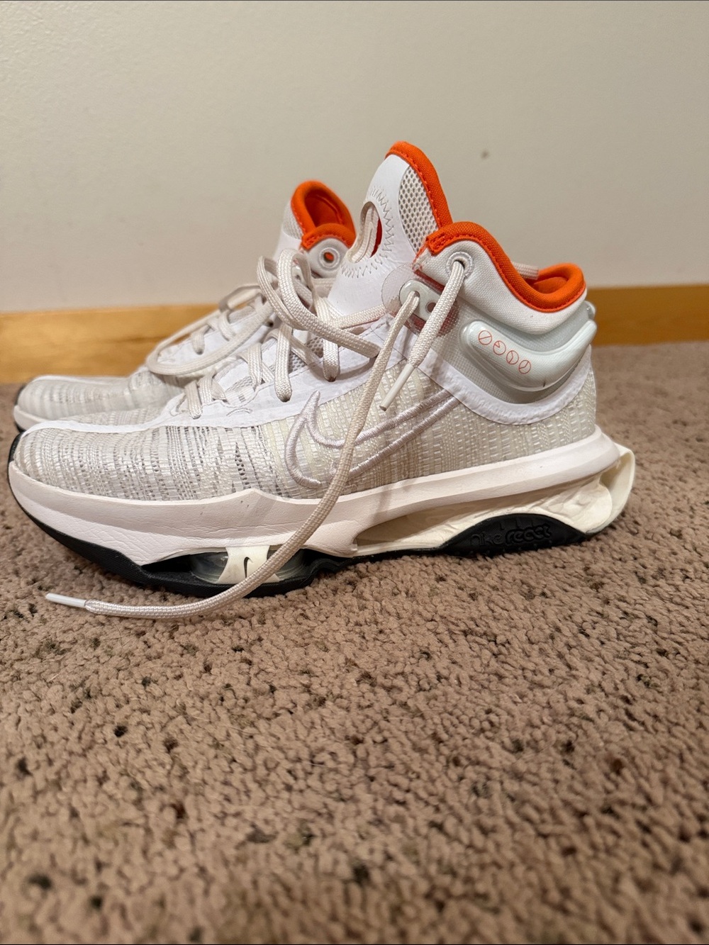 Nike Women's White and Orange High-Top Sneakers